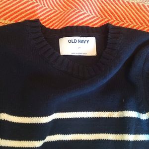 Old Navy sweater blue and white stripe.